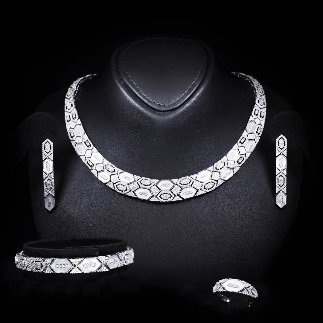 Omnia Raya Bridal Full Set Accessories in High Quality Zircon Stone Premium Rhodium Plated