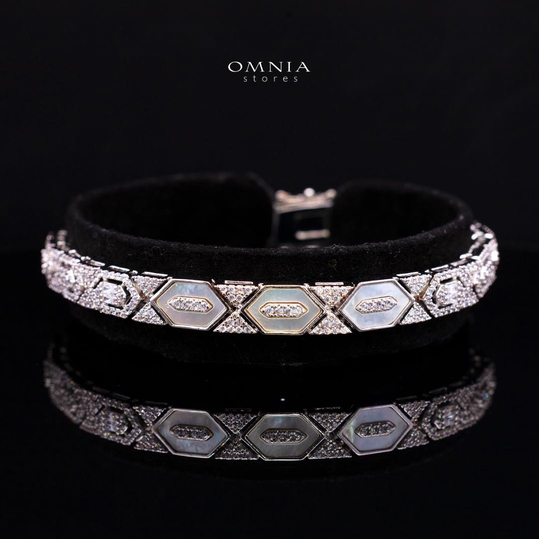 Omnia Raya Bridal Full Set Accessories in High Quality Zircon Stone in Rhodium Plated