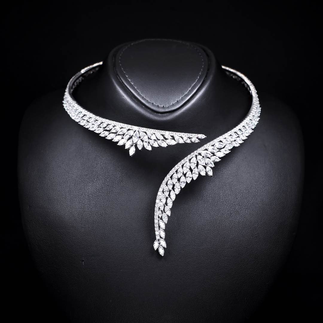 Claire White Bridal Full Set in 925 Silver High Quality Simulated Diamonds