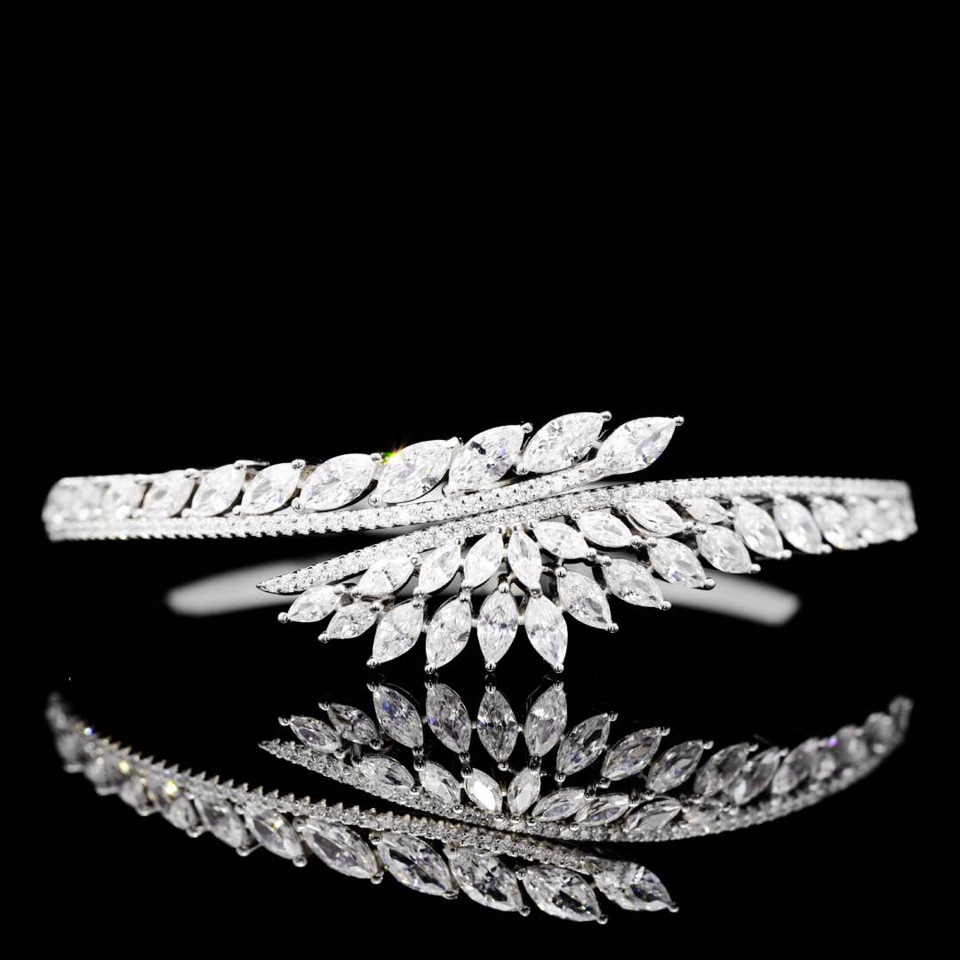 Claire White Bridal Full Set in 925 Silver High Quality Simulated Diamonds