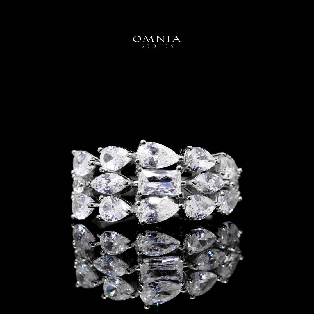 Omnia Carina White Luxury Bridal Full Set in High Quality Zircon Stone Premium Rhodium Plated