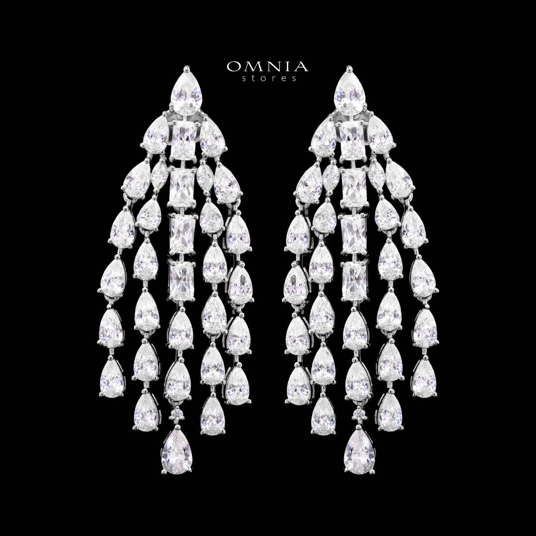 Omnia Carina White Luxury Bridal Full Set in High Quality Zircon Stone Premium Rhodium Plated
