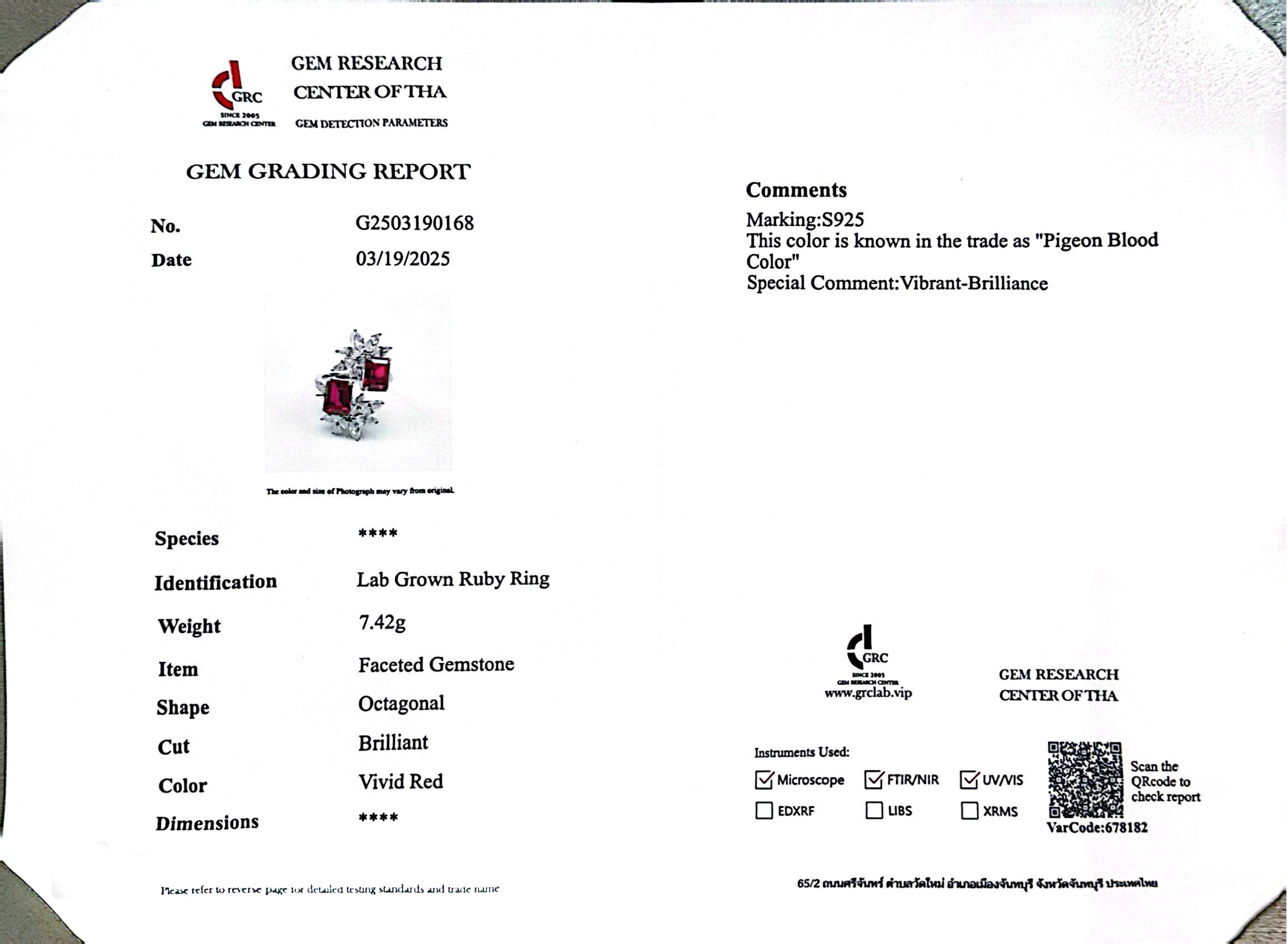 Omnia Itidal Red Ring 92.5 Silver Certified in High Quality Lab Grown Ruby Stone - OMNIASTORES UAE
