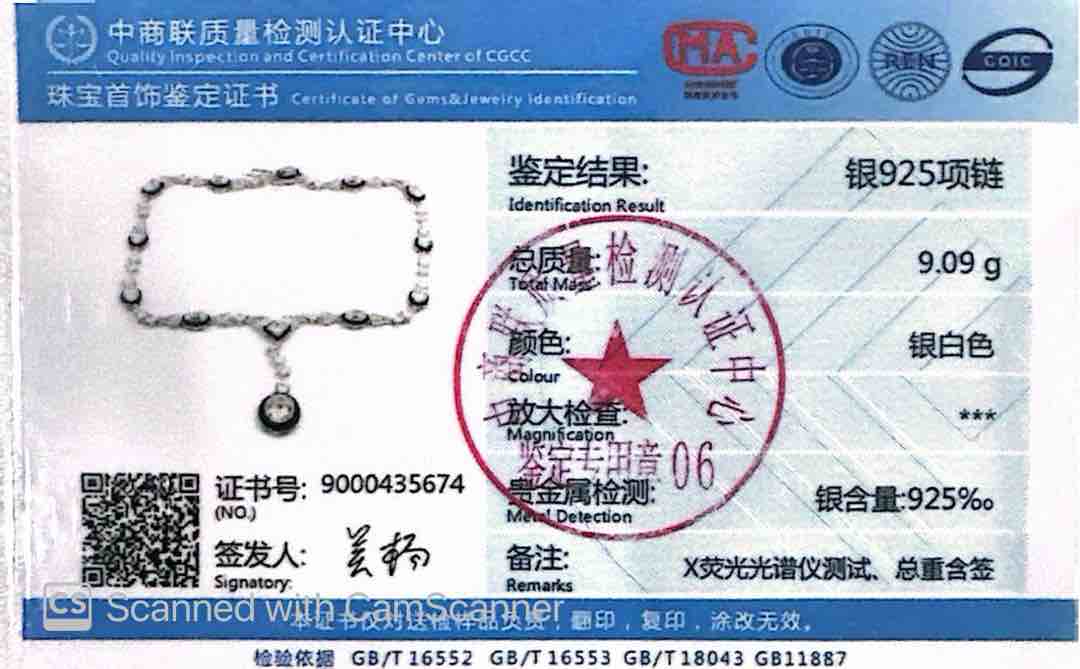 Omnia Layn White and Black Necklace In 925 Silver High Quality Certified Lab Crafted Stones - OMNIASTORES UAE