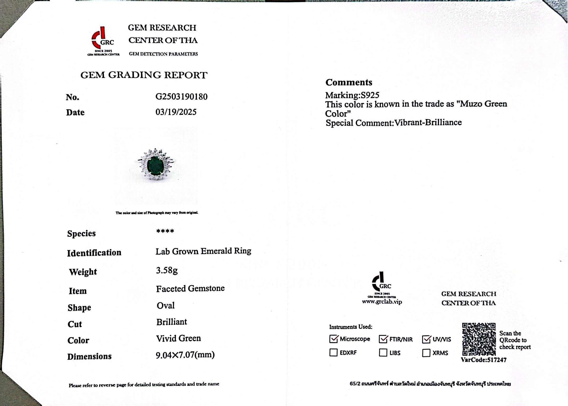 Omnia Hawra Green Ring 92.5 Silver Certified in High Quality Lab Grown Emerald Stone - OMNIASTORES UAE
