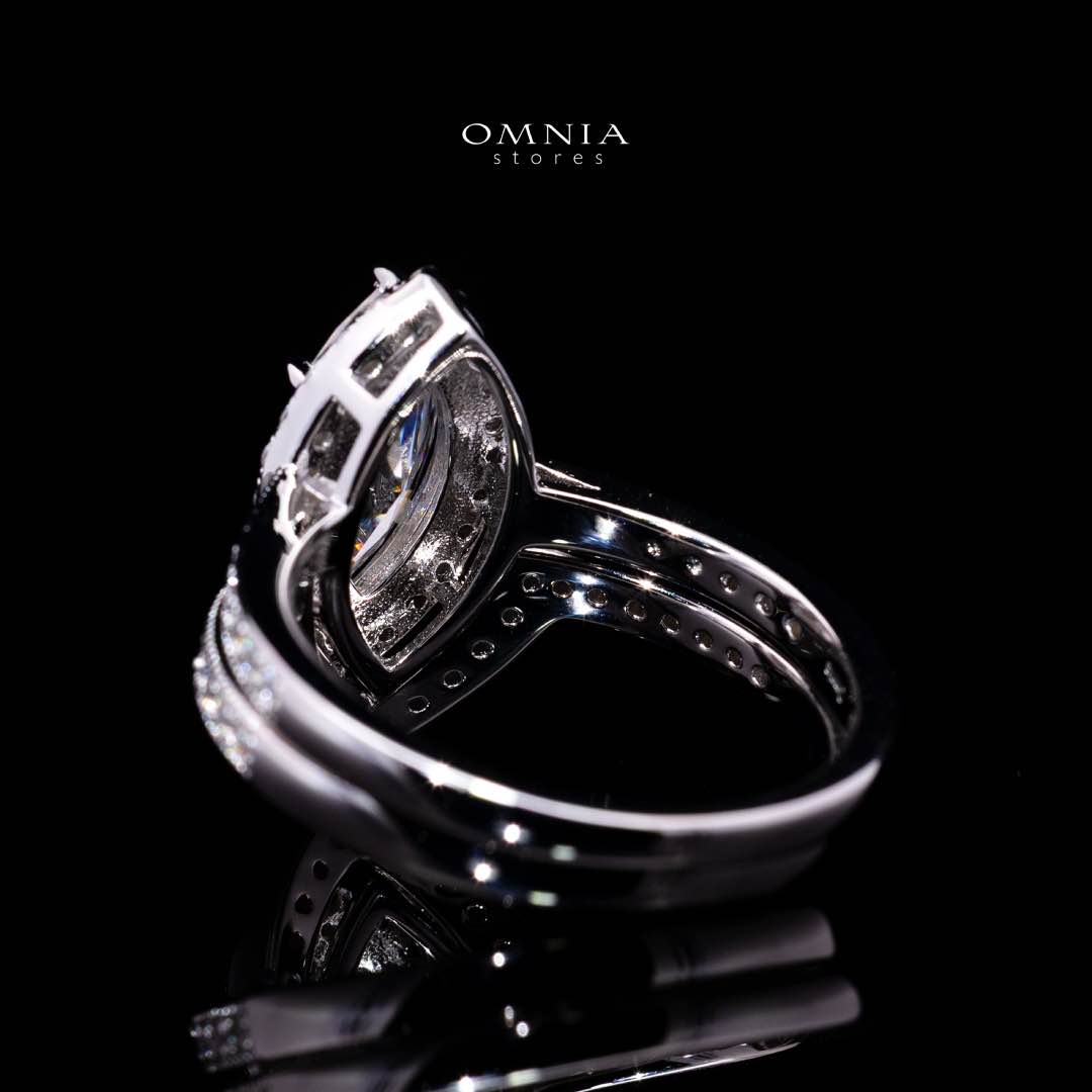 Azmira Royal Design Marquise Moissanite Ring – Certified 925 Sterling Silver GRA Certified