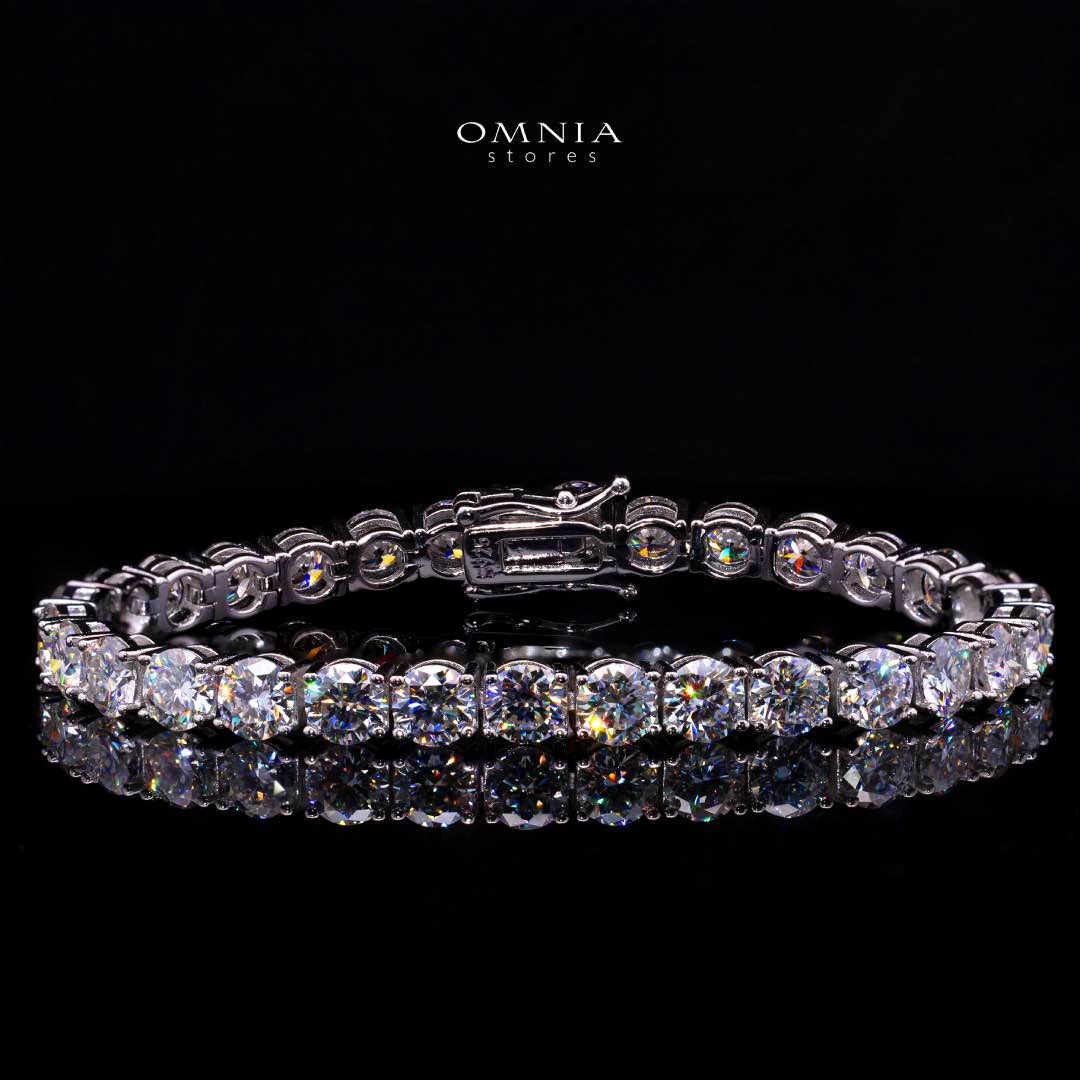 Liyanah White 5mm Tennis Bracelet with High-Quality Premium Moissanite, GRA Certificate, and Rhodium Plating in 925 Sterling SilverGUWUB005-16