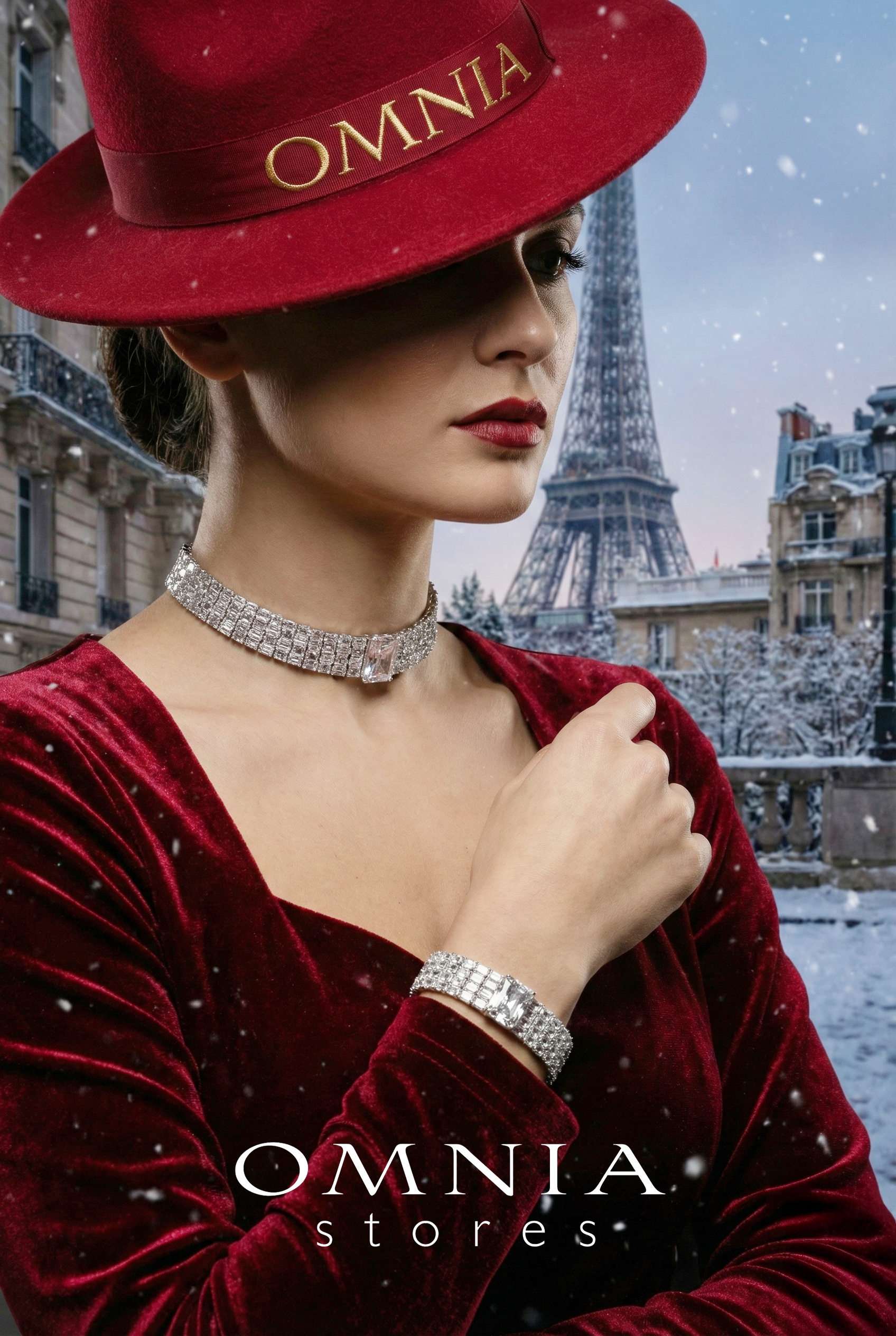 Omnia Zeina Silver Set in 925 Silver with High-Quality Simulated Diamonds