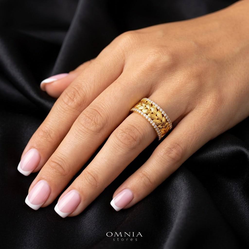 Grete Moissanite Ring in 925 Sterling Silver Gold Plated