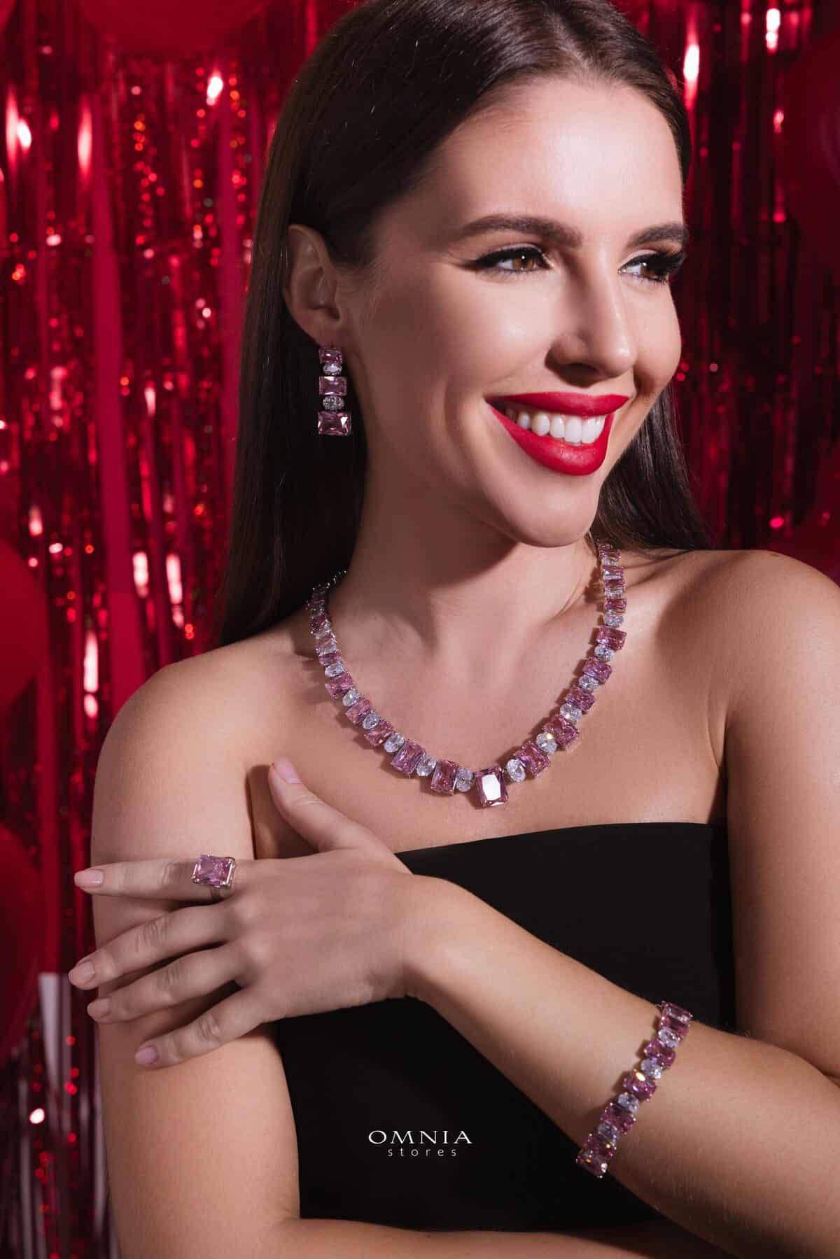 Omnia Amina Pink 925 Sterling Silver Set - OMNIASTORES UAE