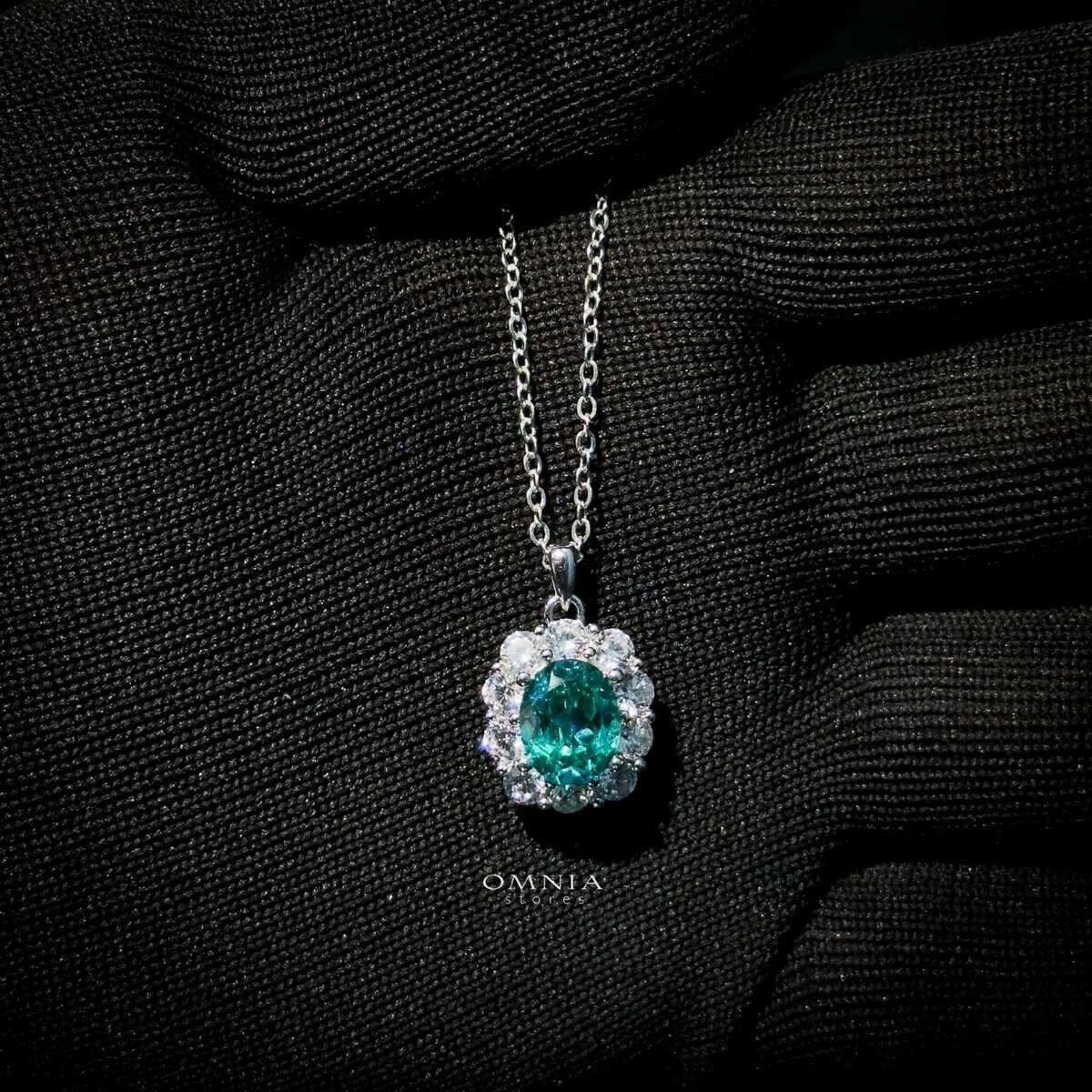 Omnia Mashael Necklace 925 Silver in High Quality Simulated Diamonds - OMNIASTORES UAE