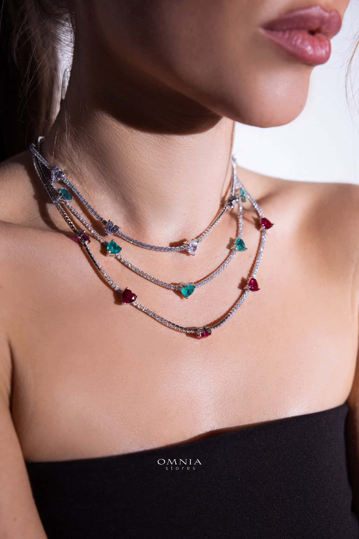 Omnia Louise White Necklace 92.5 Silver In High Quality Simulated diamonds - OMNIASTORES UAE