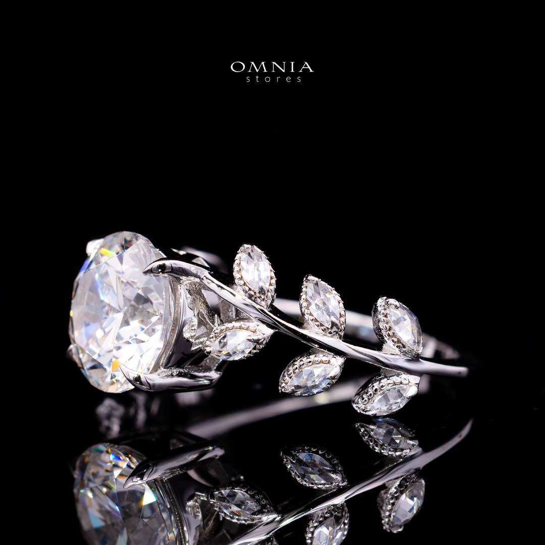 Negar White Ring In 925 Silver High Quality Certified Lab Crafted Stones