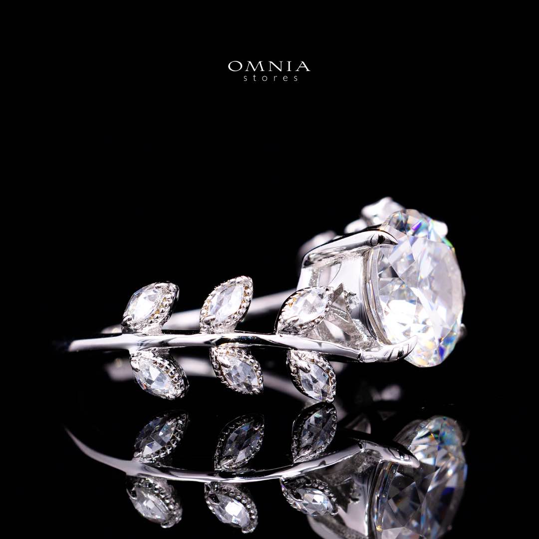 Negar White Ring In 925 Silver High Quality Certified Lab Crafted Stones