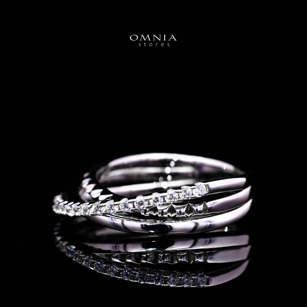 Omnia Suhair Twisted Silver Ring In 925 Silver High Quality Certified Lab Crafted Stones