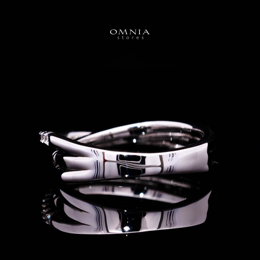 Omnia Suhair Twisted Silver Ring In 925 Silver High Quality Certified Lab Crafted Stones