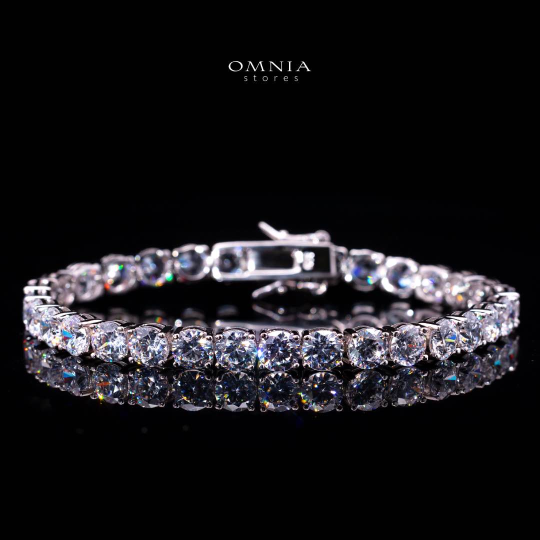Omnia Engy 5mm Tennis Bracelet in 92.5 Silver High Quality Simulated diamonds