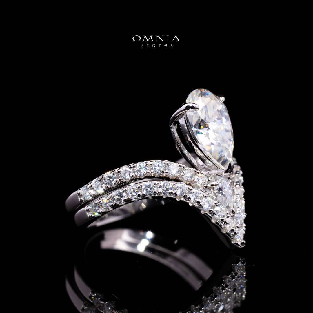Katrin Pear-Cut Moissanite Ring 6x9mm (1.5CT) in 925 Sterling Silver
