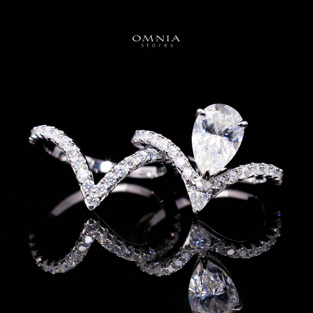 Katrin Pear-Cut Moissanite Ring 6x9mm (1.5CT) in 925 Sterling Silver