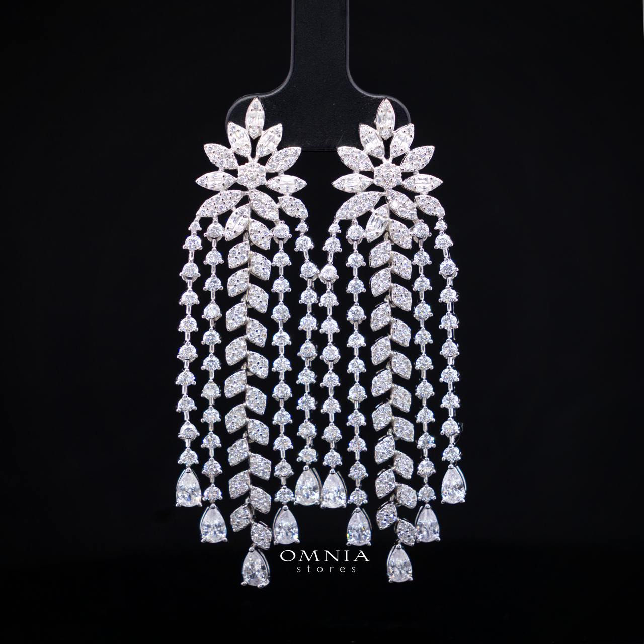 Faye Earrings with High-Quality Premium Simulated Diamonds in 925 Sterling Silver