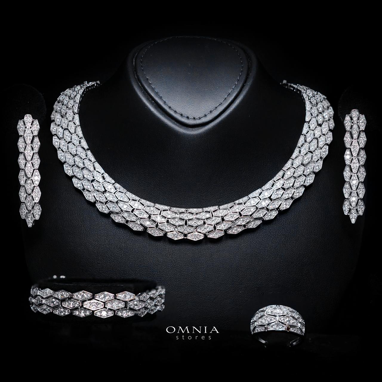 Coleen Luxury Bridal Full Set with High-Quality Simulated Diamonds – Rhodium Plated