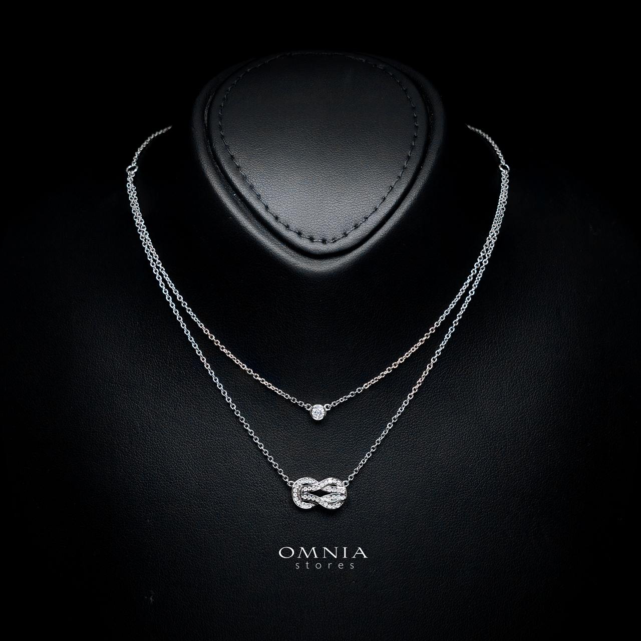 Amora Necklace with Certified Premium Simulated Diamonds in 925 Sterling Silver