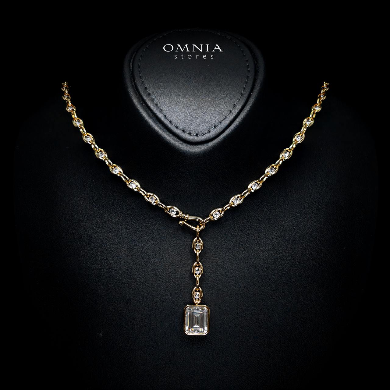 Evie Gold-Plated Necklace with Certified Premium Simulated Diamonds in 925 Sterling Silver