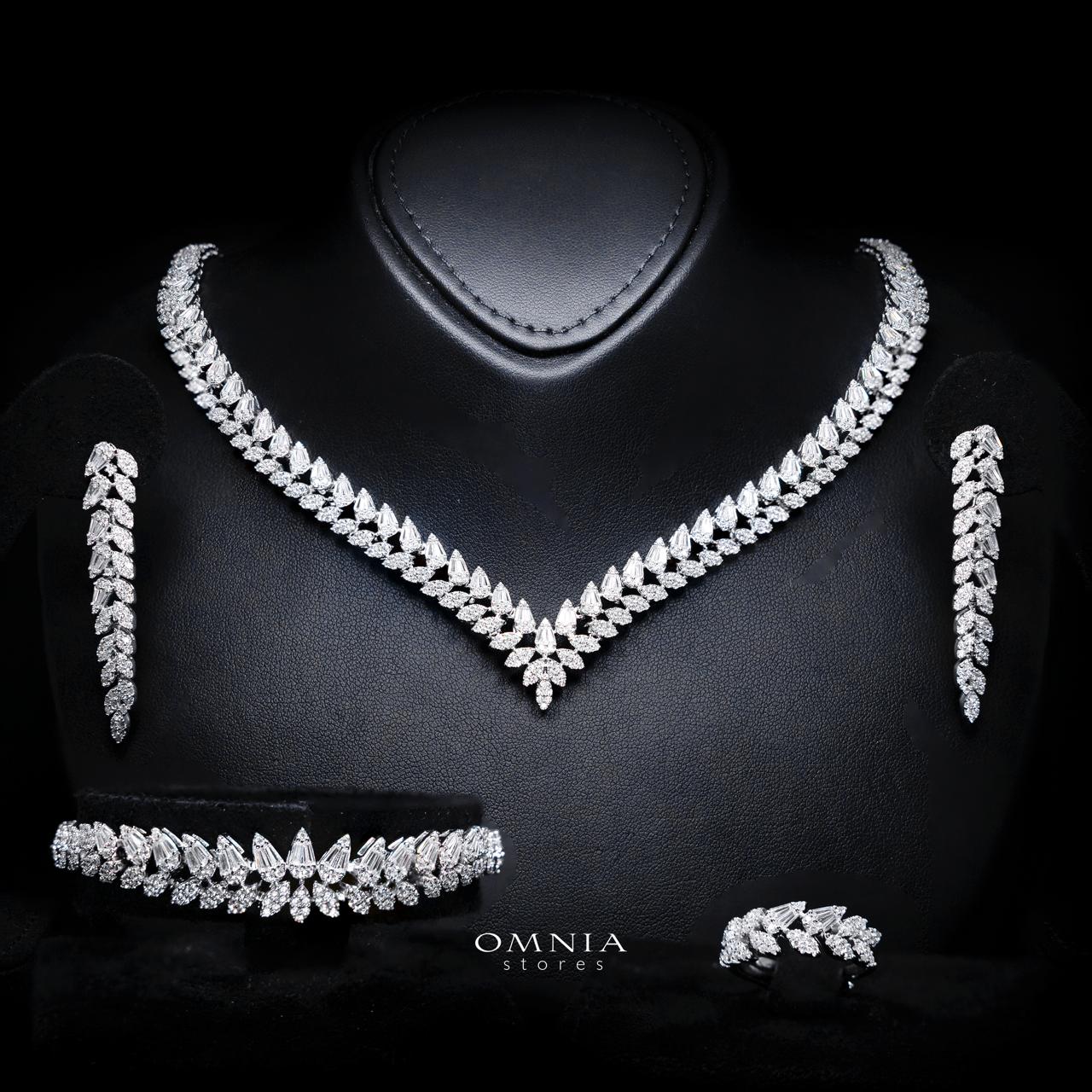 Kirsten Luxury Bridal Full Set with High-Quality Simulated Diamonds – Rhodium Plated