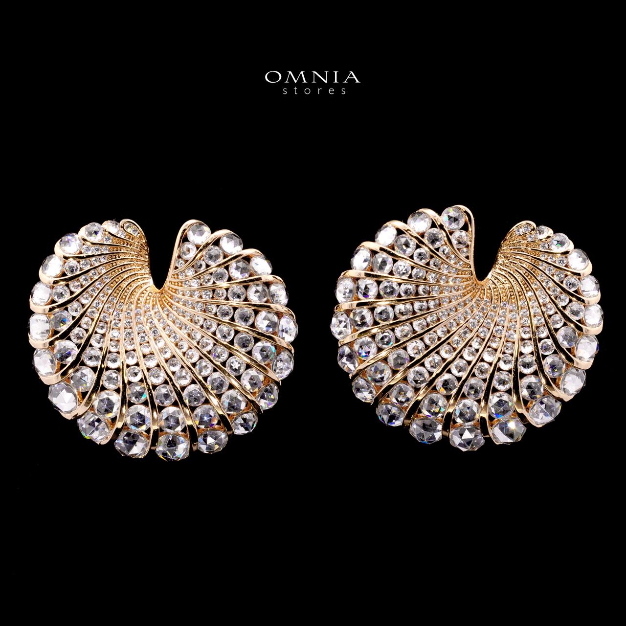 Maria Rose Gold Premium Rhodium-Plated Alloy Earrings with High-Quality Simulated Diamonds
