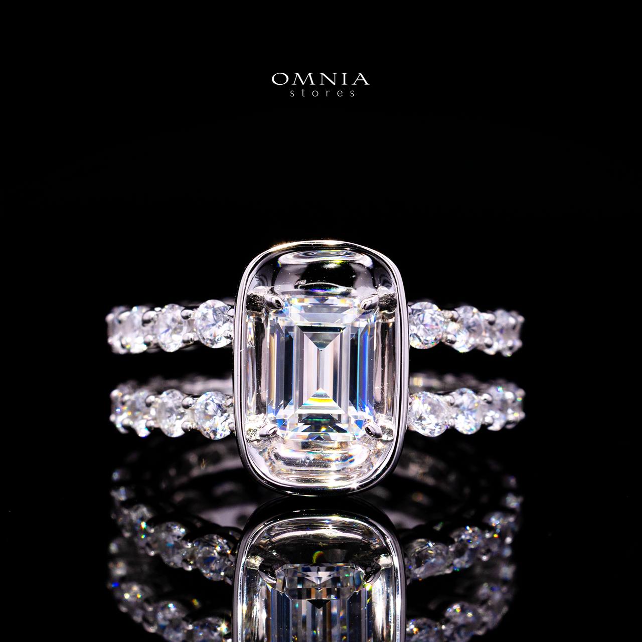 Kamili White Ring with Certified High-Quality Premium Simulated in 925 Sterling Silver