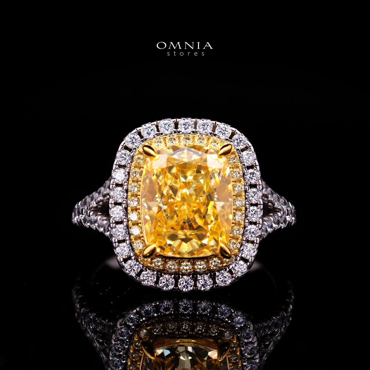 Martina Yellow Ring with Certified Premium Simulated Diamonds in 925 Sterling Silver