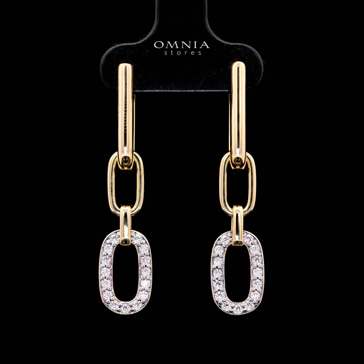 Estela Gold Premium Rhodium-Plated Alloy Earring with High-Quality Simulated Diamonds