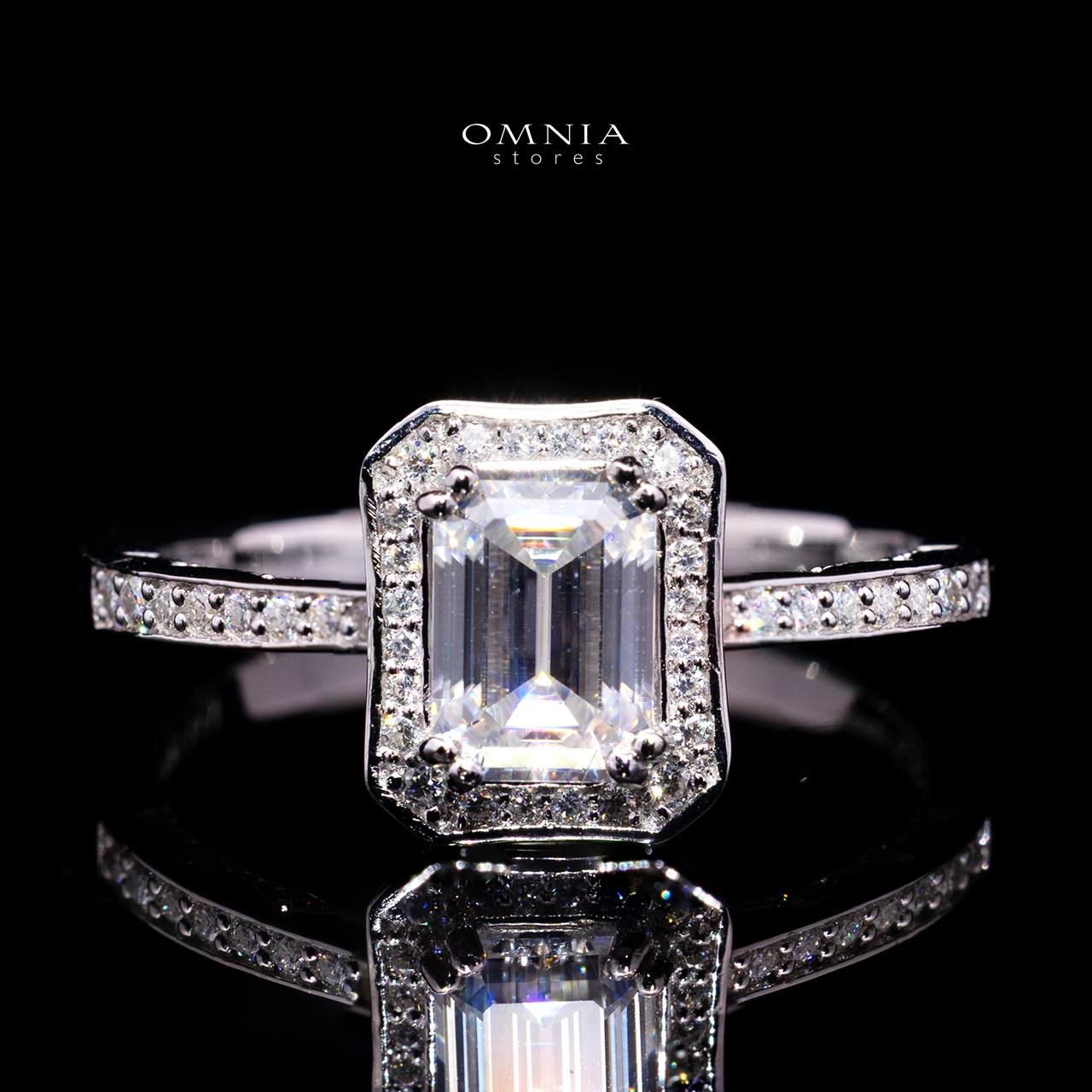 Diane Emerald-Cut Moissanite Ring 5x7mm (1CT) in 925 Sterling Silver Gold Plated