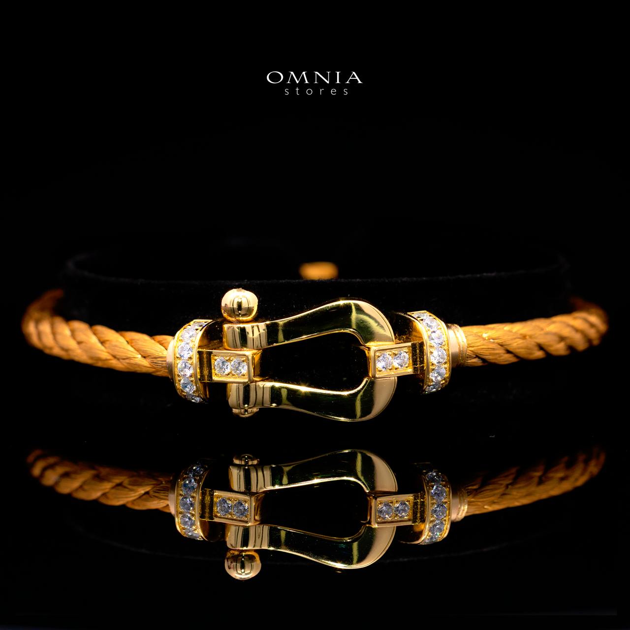 Ayeisa Woven Gold-Plated Bracelet with Certified High-Quality Premium Simulated Diamonds in 925 Sterling Silver