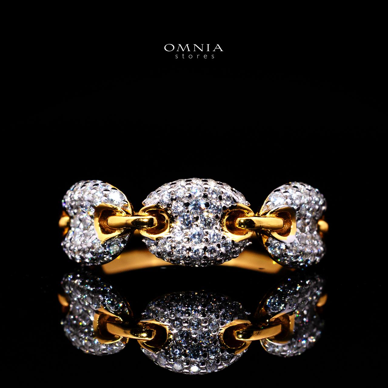 Esmelyn Gold-Plated Ring with Certified Premium Simulated Diamonds in 925 Sterling Silver