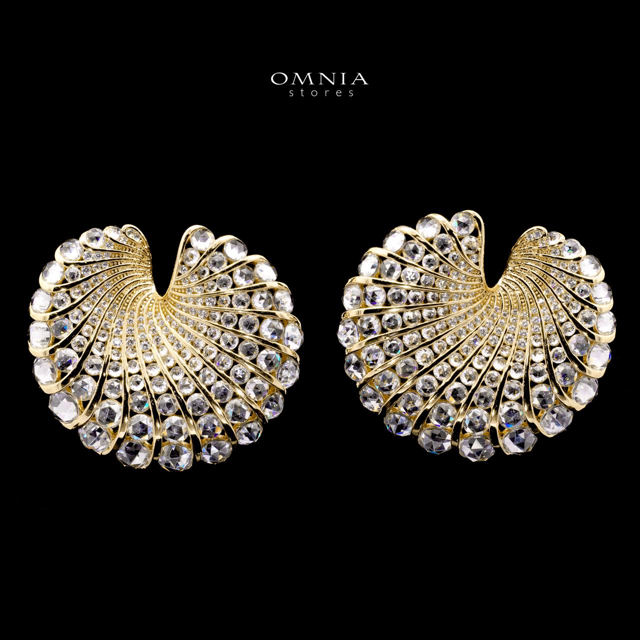 Maria Gold Premium Rhodium-Plated Alloy Earrings with High-Quality Simulated Diamonds