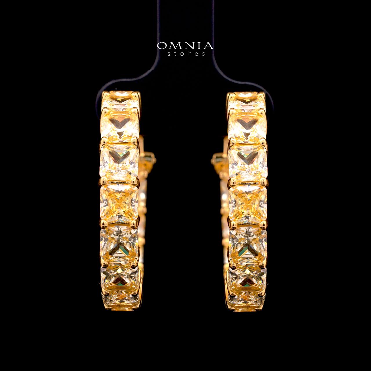 Omnia Selita Earrings 92.5 Silver In High Quality Simulated diamonds