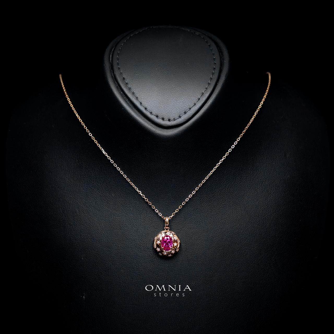 Amanda Rose Gold-Plated Necklace with Certified Premium Simulated Diamonds in 925 Sterling Silver