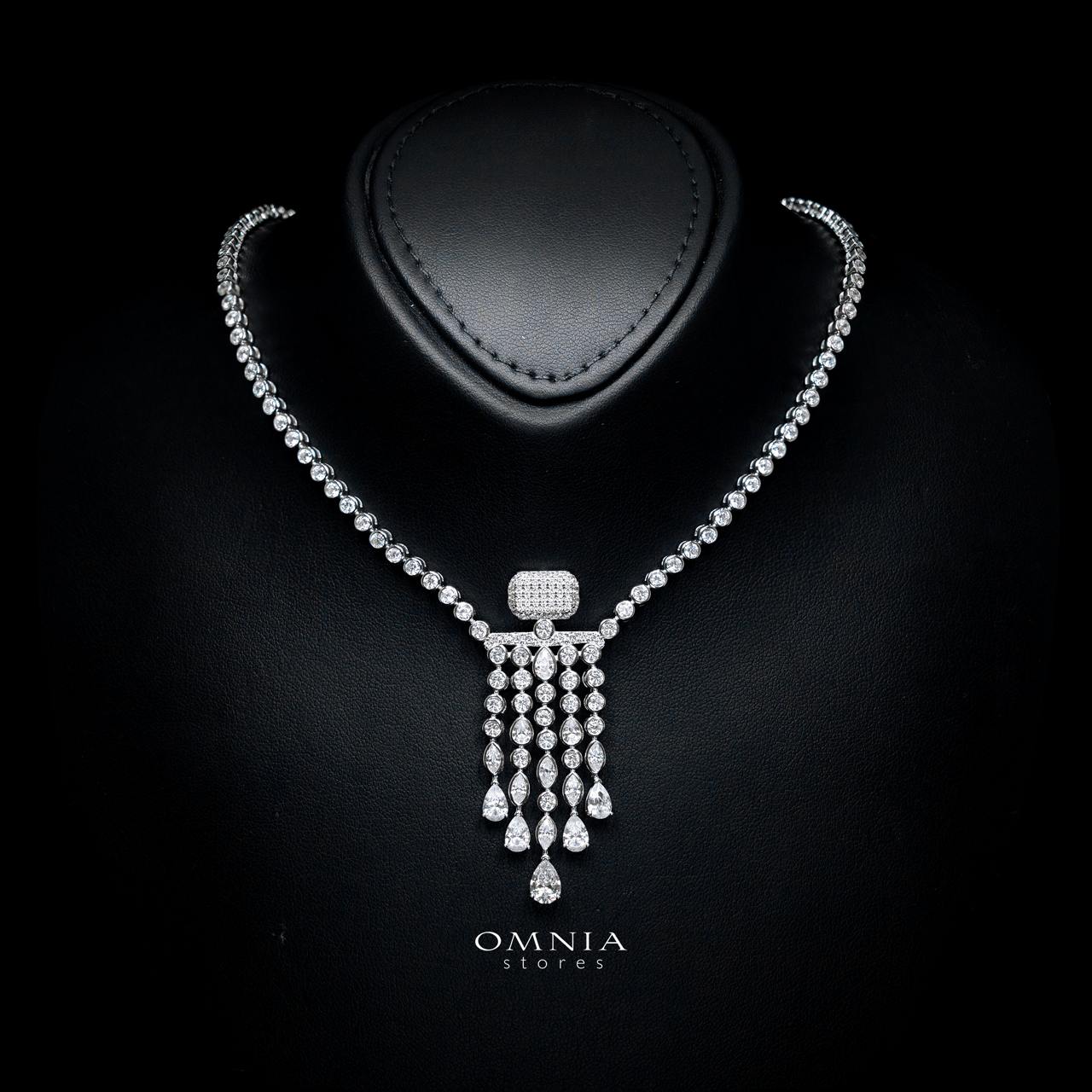Davina Necklace with Certified Premium Simulated Diamonds in 925 Sterling Silver