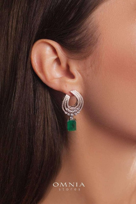 Omnia Makenzie Earring 92.5 Silver High Quality Simulated diamonds