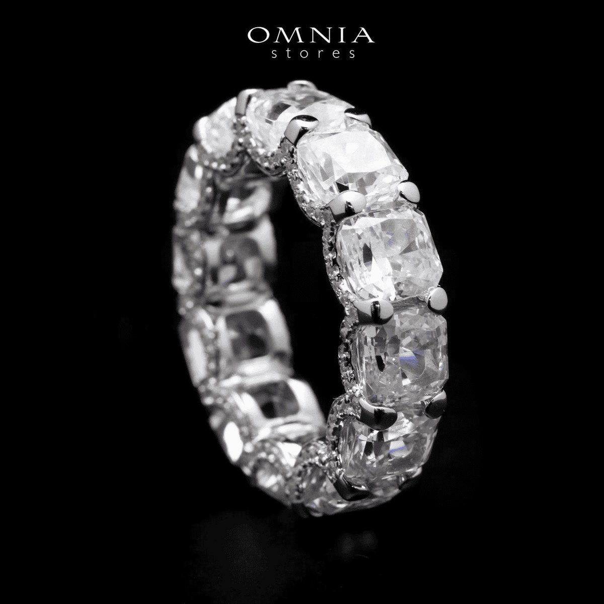 Omnia Agata White .50 Carat Ring in 92.5 Silver High Quality Simulated diamonds - OMNIASTORES UAE