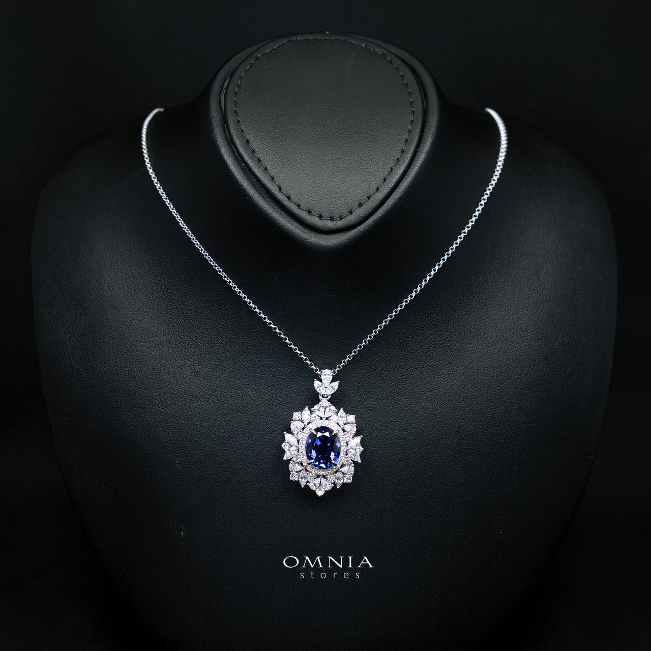 Lindsay Blue Lab-Grown Sapphire Set with GRC Certificate, Oval 12×16mm in 925 Sterling Silver