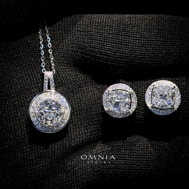 Omnia Laila Set in 92.5 Silver with High Quality Iced Cut Stone - OMNIASTORES UAE