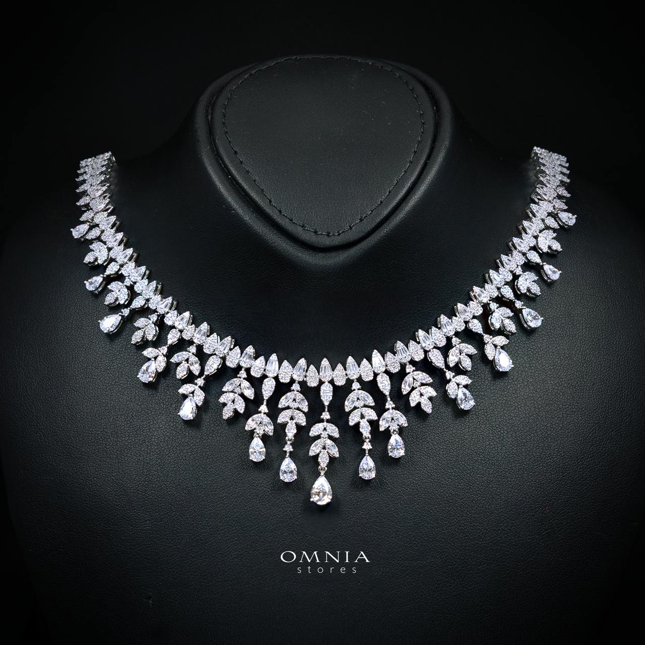 Aylara White Luxury Bridal Full Jewelry Set with High-Quality Premium Simulated Diamonds