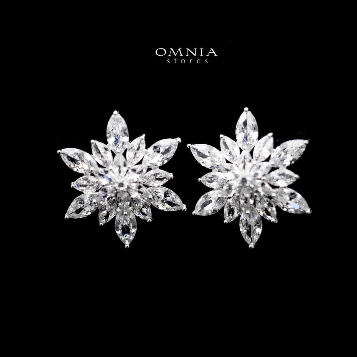 Omnia Almira Floral Stud Earrings in 92.5 Silver - OMNIASTORES UAE