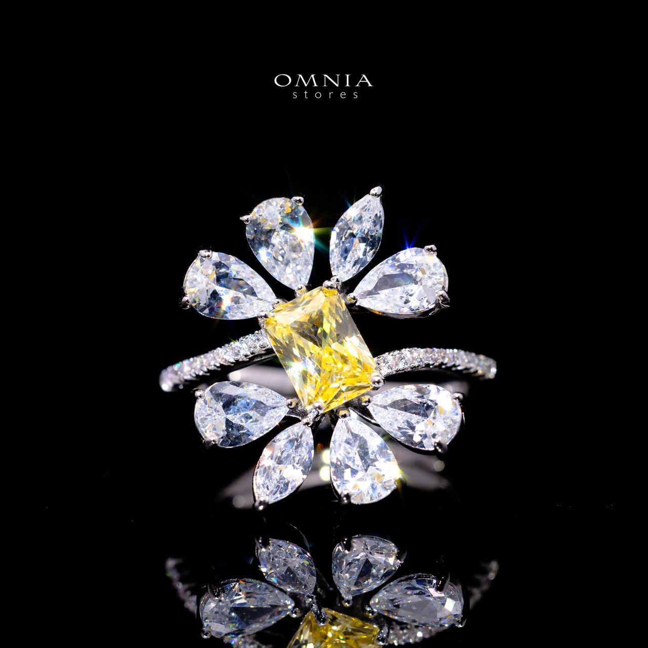 Rizza Yellow Luxury Bridal Full Set with High-Quality Simulated Diamonds – Rhodium Plated