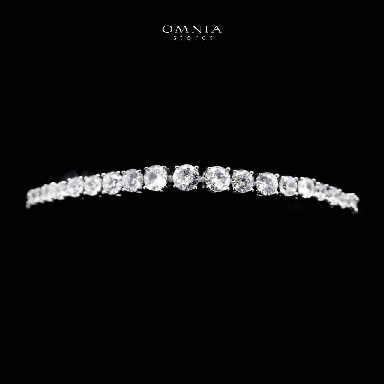 Omnia Huda White Luxury Bridal Full Set in High Quality Zircon Stone in Rhodium Plated