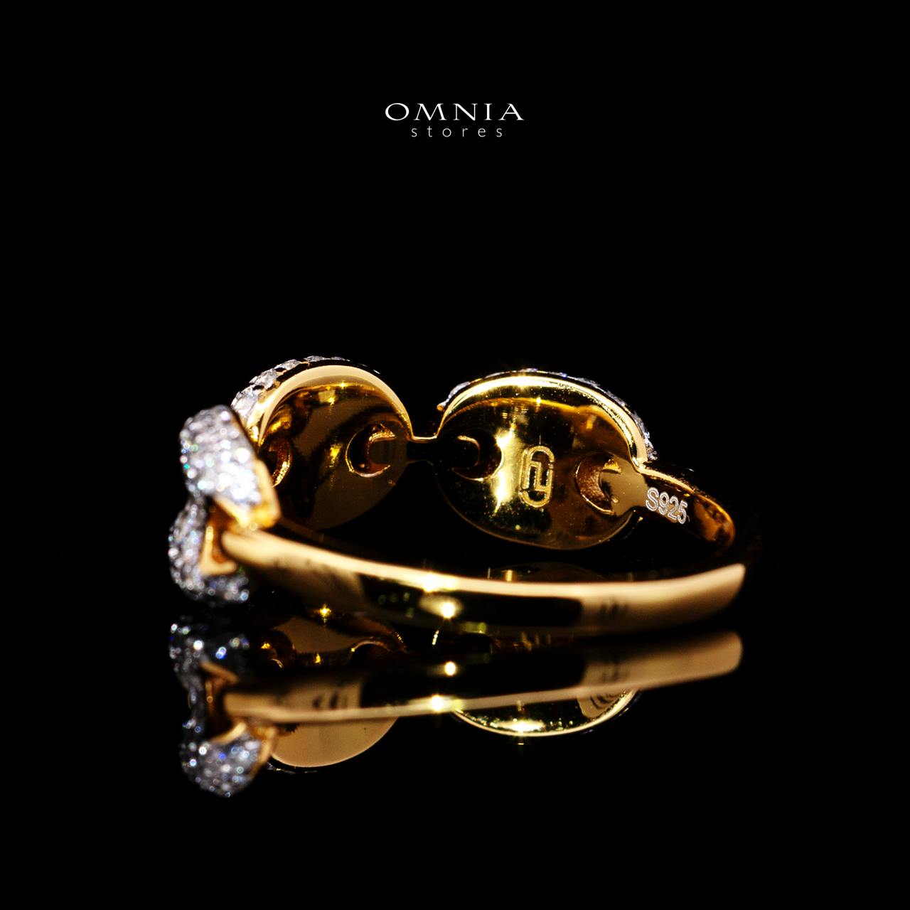 Esmelyn Gold-Plated Ring with Certified Premium Simulated Diamonds in 925 Sterling Silver