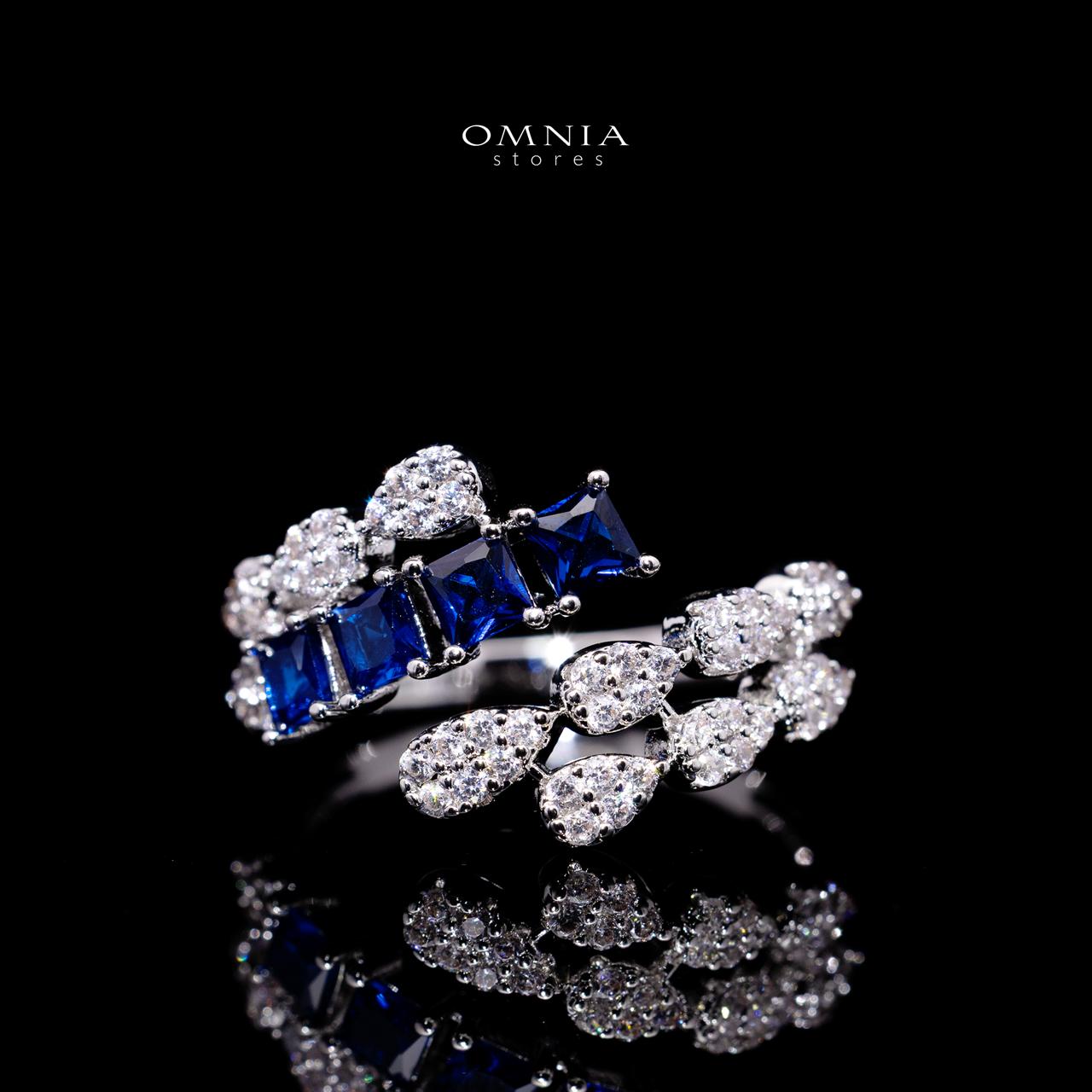 Trinity Blue Luxury Bridal Full Set with High-Quality Simulated Diamonds – Rhodium Plated