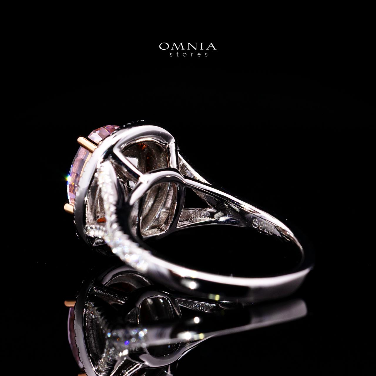Annie Pink Ring with Certified Premium Simulated Diamonds in 925 Sterling Silver